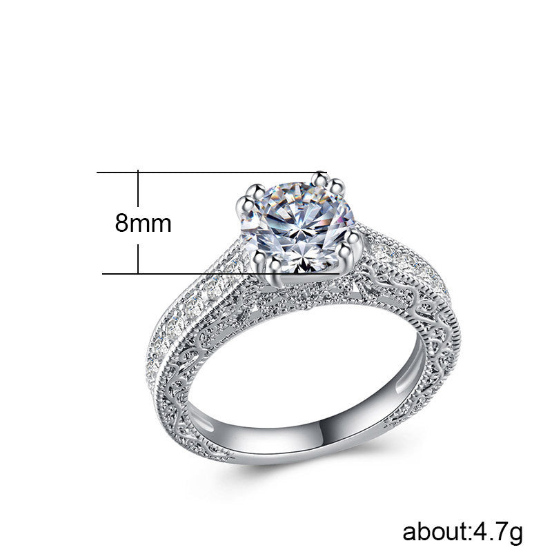 Womens Zircon Rings Platinum Plated Jewelry Continental American Style Gift Ready White Stone Sizes 6 7 8 9 10