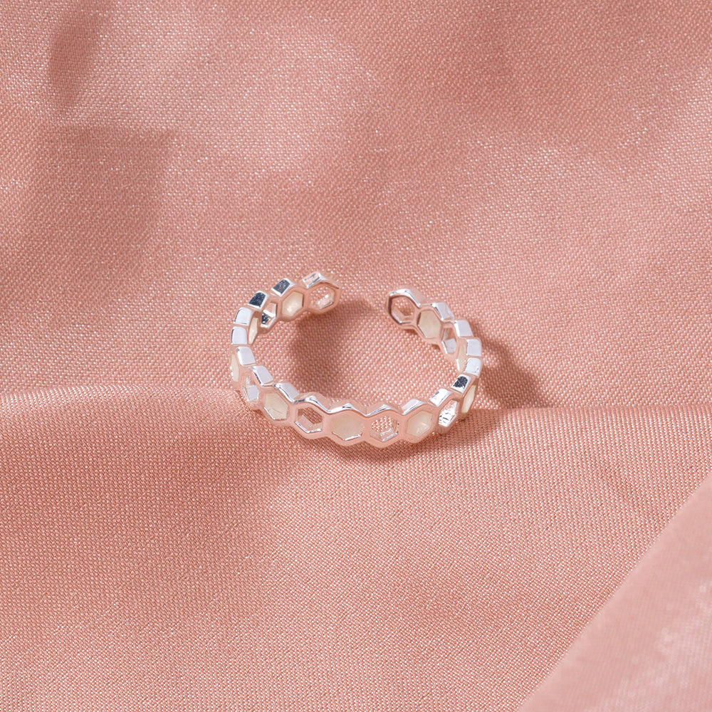 Glow In The Dark Honeycomb Copper European Ring Adjustable