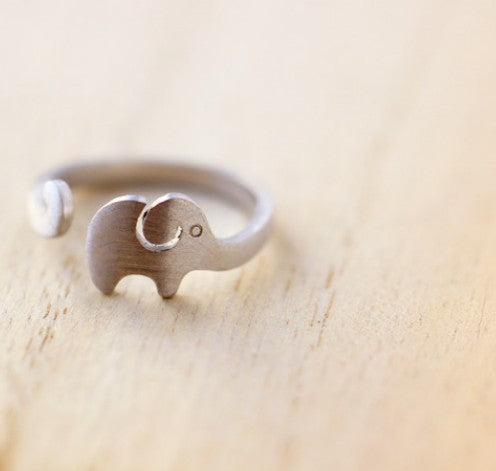 Adjustable Elephant Ring For Women Korean Animal Ring 925 Sterling Plated Finish Silver Jewelry Ring For Women