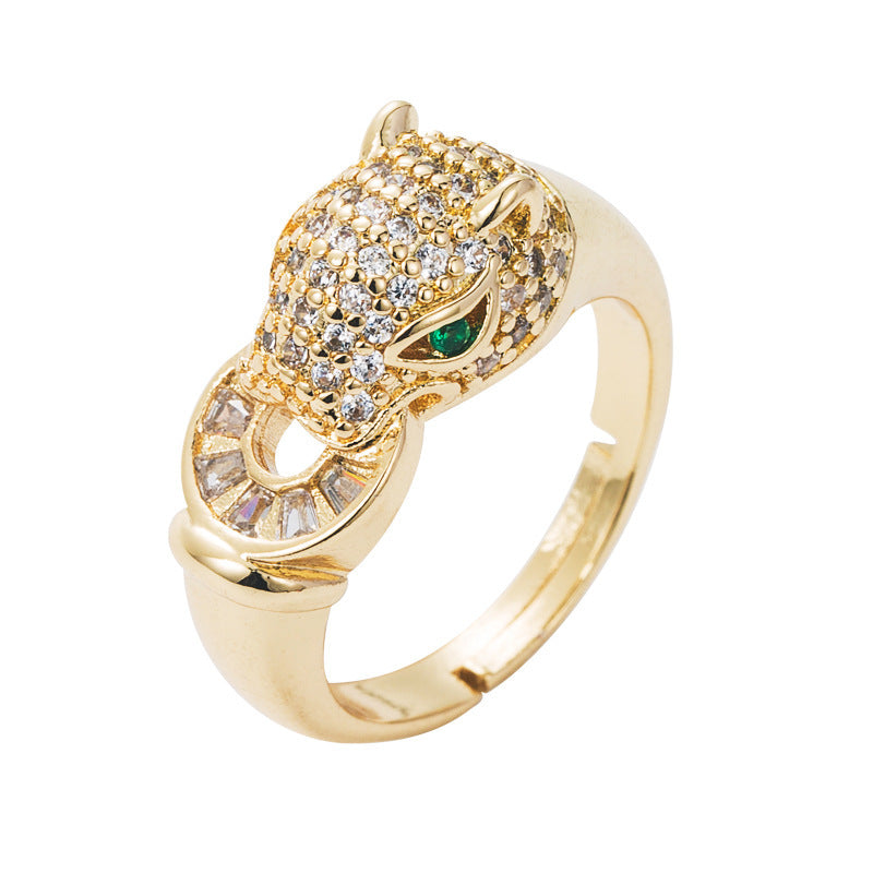 Gold Plated Zircon Ring Micro Set Geometric Design For Women Fashion Jewelry Durable Everyday Wear Versatile Glamour