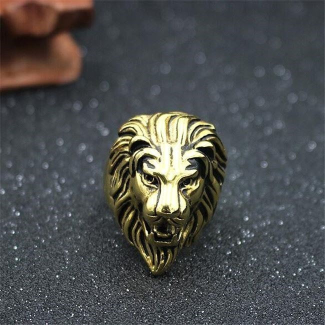 Mens Lion Ring Titanium Steel Casting European American Style Ring Biker Statement Jewelry European Design For Men