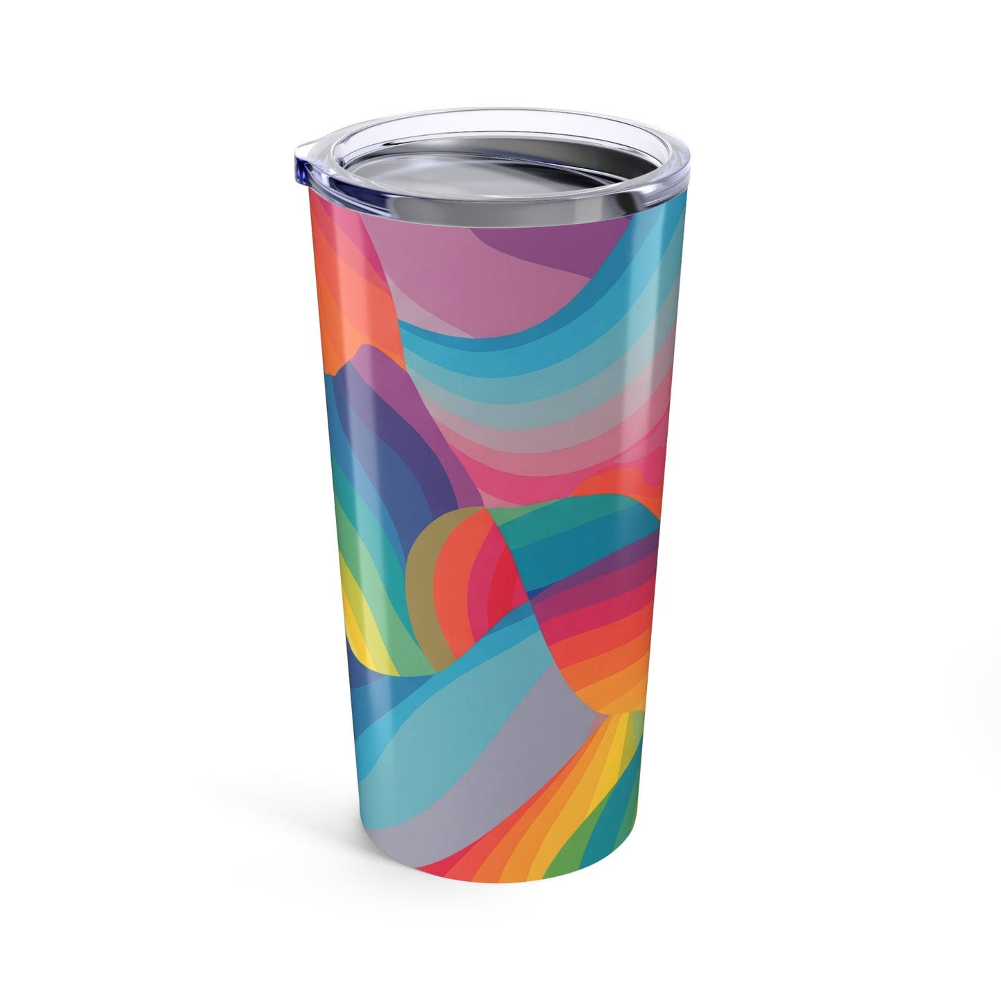 20 Ounce Stainless Steel Tumbler With Printed Design Double Wall Vacuum Insulation Spill Resistant Lid Keeps Hot