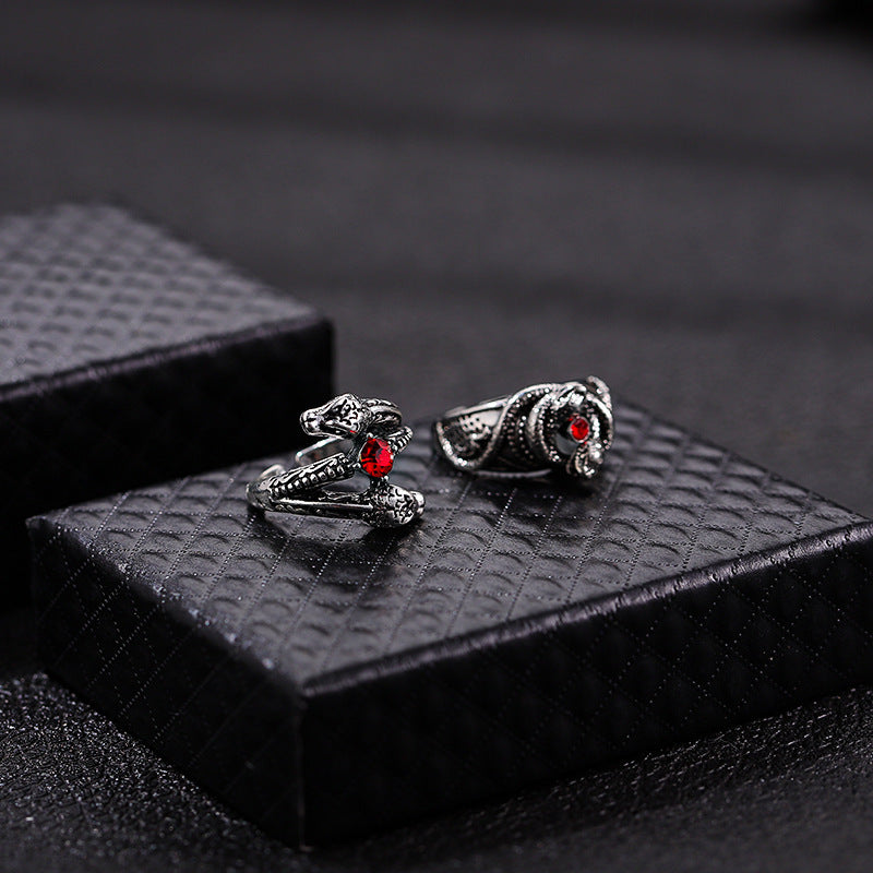 Unisex Winding Snake Ring Bracelet Vintage Adjustable Retro Snake Ring Zinc Alloy Metal National Fashion Jewelry