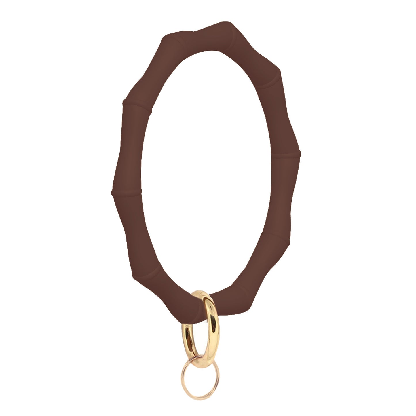 Unisex Silicone Bracelet Keychain Bamboo Joint Geometry Shape Decorative Keychain Bag Charm In Assorted Colors