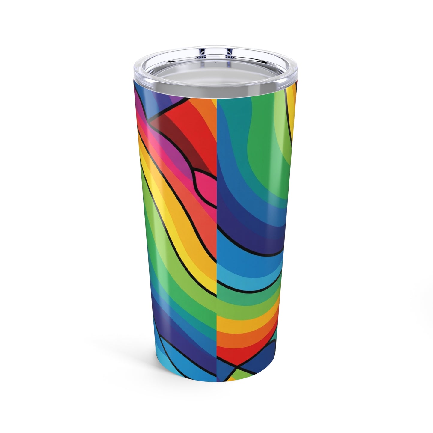 20oz Stainless Steel Travel Mug With Lid Double Wall Vacuum Insulated Leak Proof Printed Design For Hot And Cold