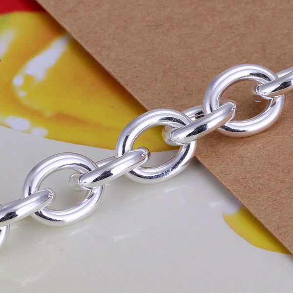 Silver Plated Copper Heart Bracelet For Women Korean Style Jewelry Electroplated Finish Elegant Everyday Accessory Gift