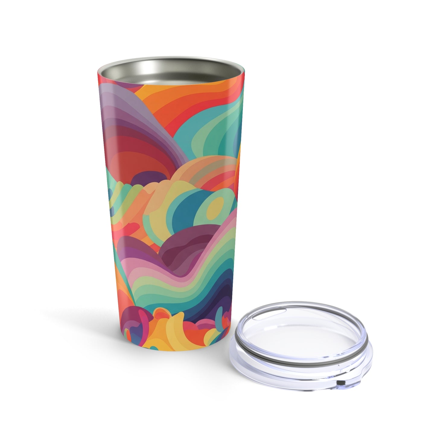 20 Oz Stainless Steel Tumbler With Printed Art Double Wall Vacuum Insulated Spill Resistant For Hot And Cold Drinks