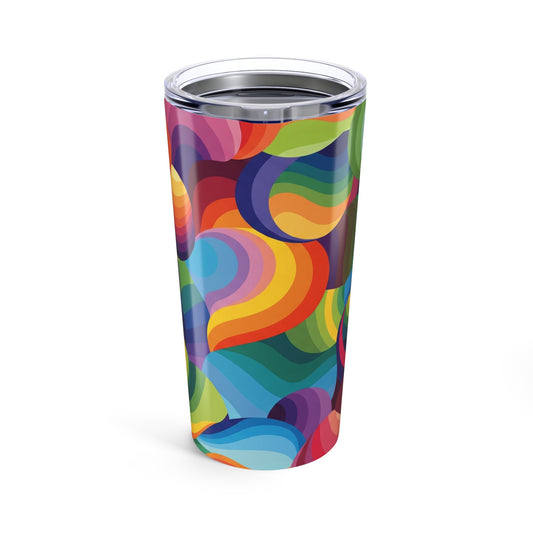 20oz Stainless Steel Tumbler With Double Wall Vacuum Insulation Spill Resistant BPA Free Printed For Hot And Cold