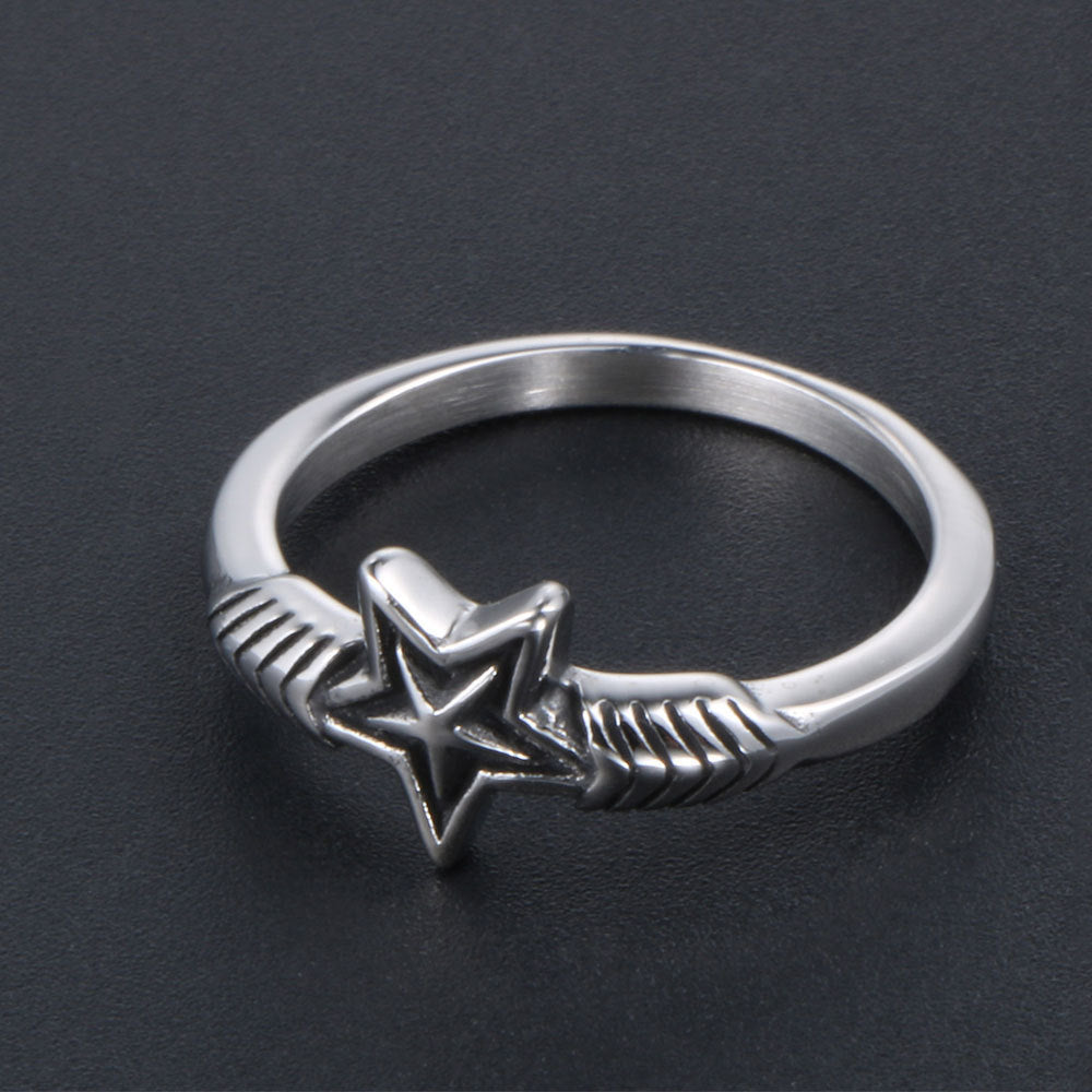 Personalized Fashion Star Female Ring Simple Men's Accessories Retro