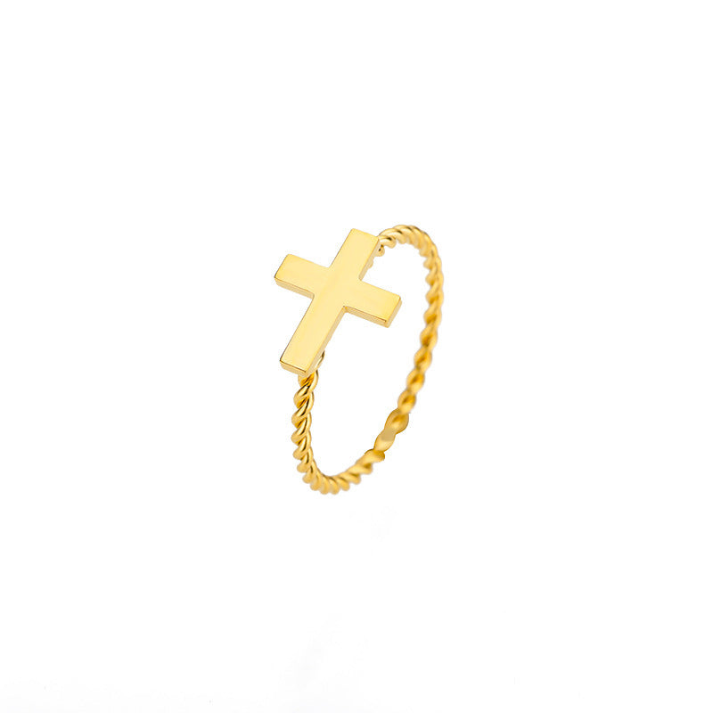 Couples Stainless Steel Rings Twisted Butterfly Cross Palm Circle Design Matching Band Set Electroplated Metal