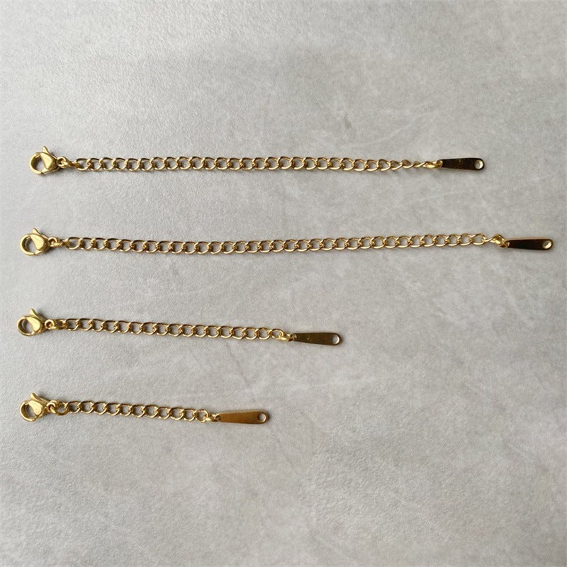 Stainless Steel Jewelry Extension Chain Adjustable Simple Design Long Tail Extender For DIY Necklace Bracelets