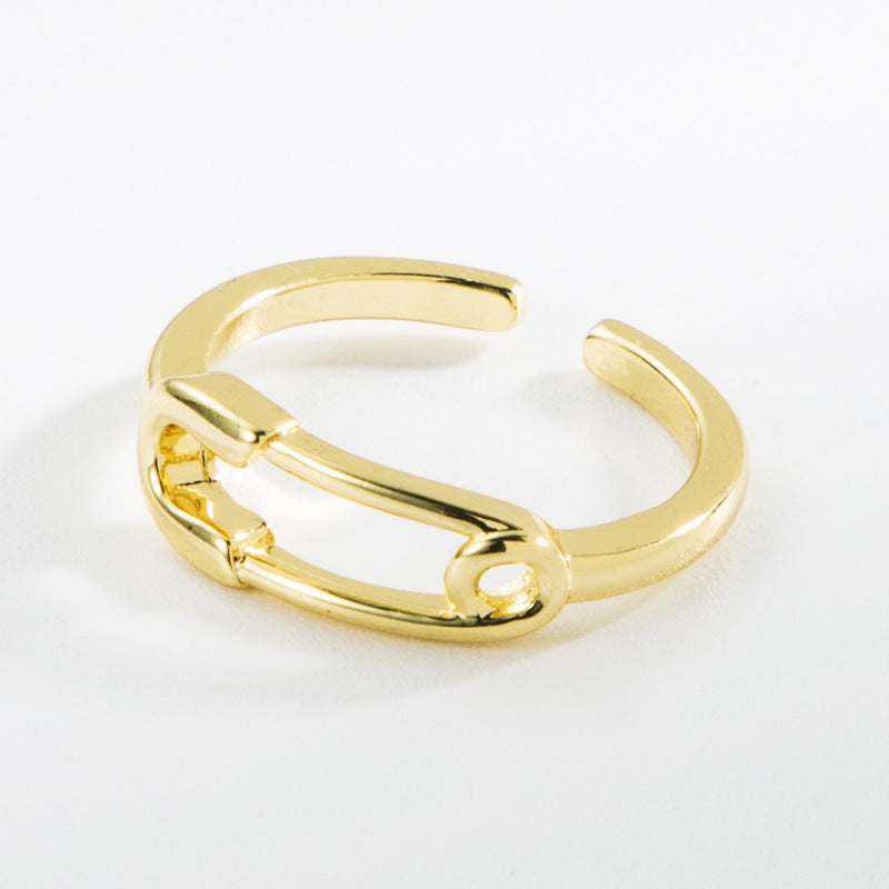 Geometric Copper Couple Ring Inlaid Electroplated Promise Engagement Jewelry Unisex Gift For Couples Style Now