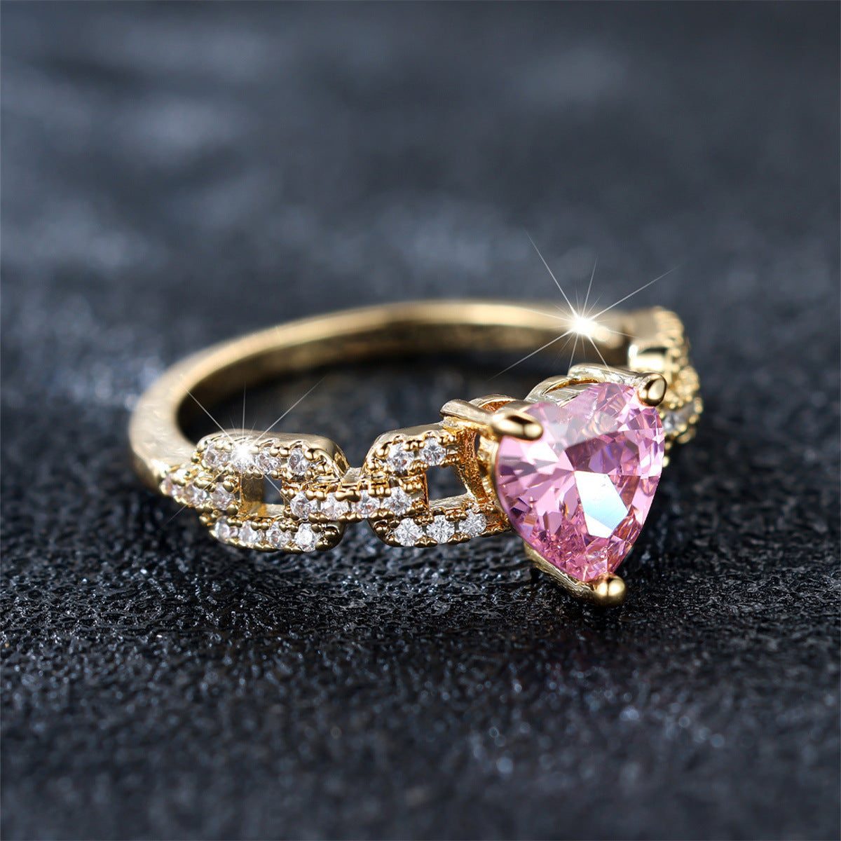 Heart Shaped Love Ring Copper Electroplated Jewelry For Women Simple Elegant Durable Accessory For Women Gifts