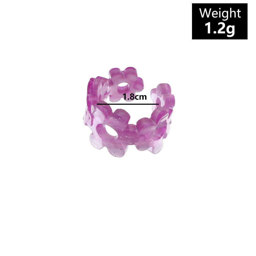 Women Geometric Acrylic Ring Irregular Design Electroplated Ring Fashion Finger Ring European American Style Jewelry