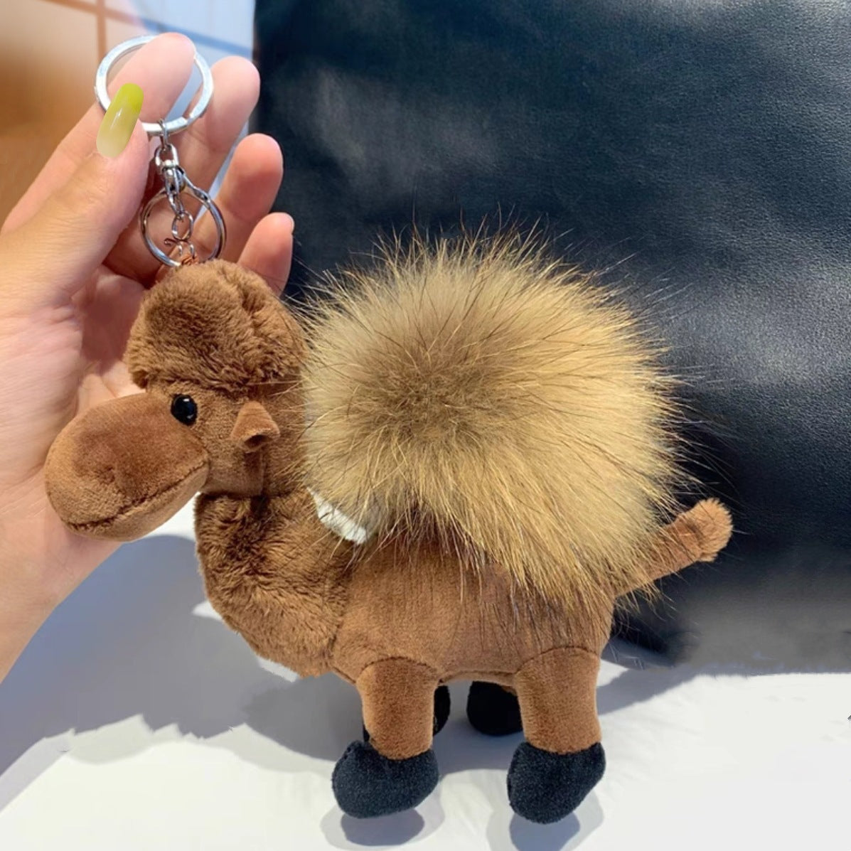 Cute Fur Ball Camel Doll Keychain Pendant Cartoon Animal