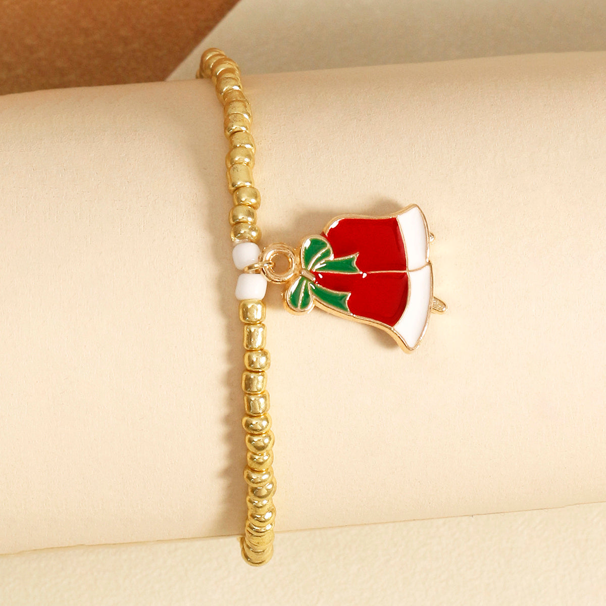 Alloy Bracelet With Rice Beads Geometric Bangle For Women Stylish Jewelry 6cm Diameter Color As Shown Nice Fit