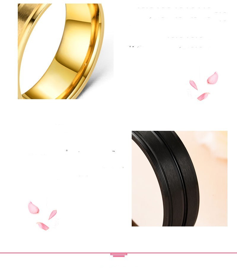 Men Stainless Steel Geometric Ring Black Matte Wide Band