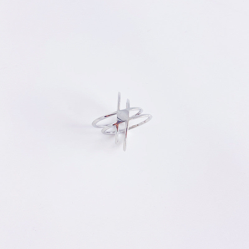 Simple Index Finger Ring European Geometry Ring Personalized Copper Ring Electroplating Ring Fashion Jewelry Ring Minimalist Ring Design Sense Ring