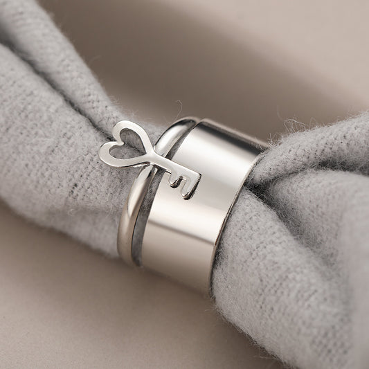 Gold Plated Punk Couple Key Ring Set Silver European American Fashion 2 Piece Rings Chic Dailywear For Couples