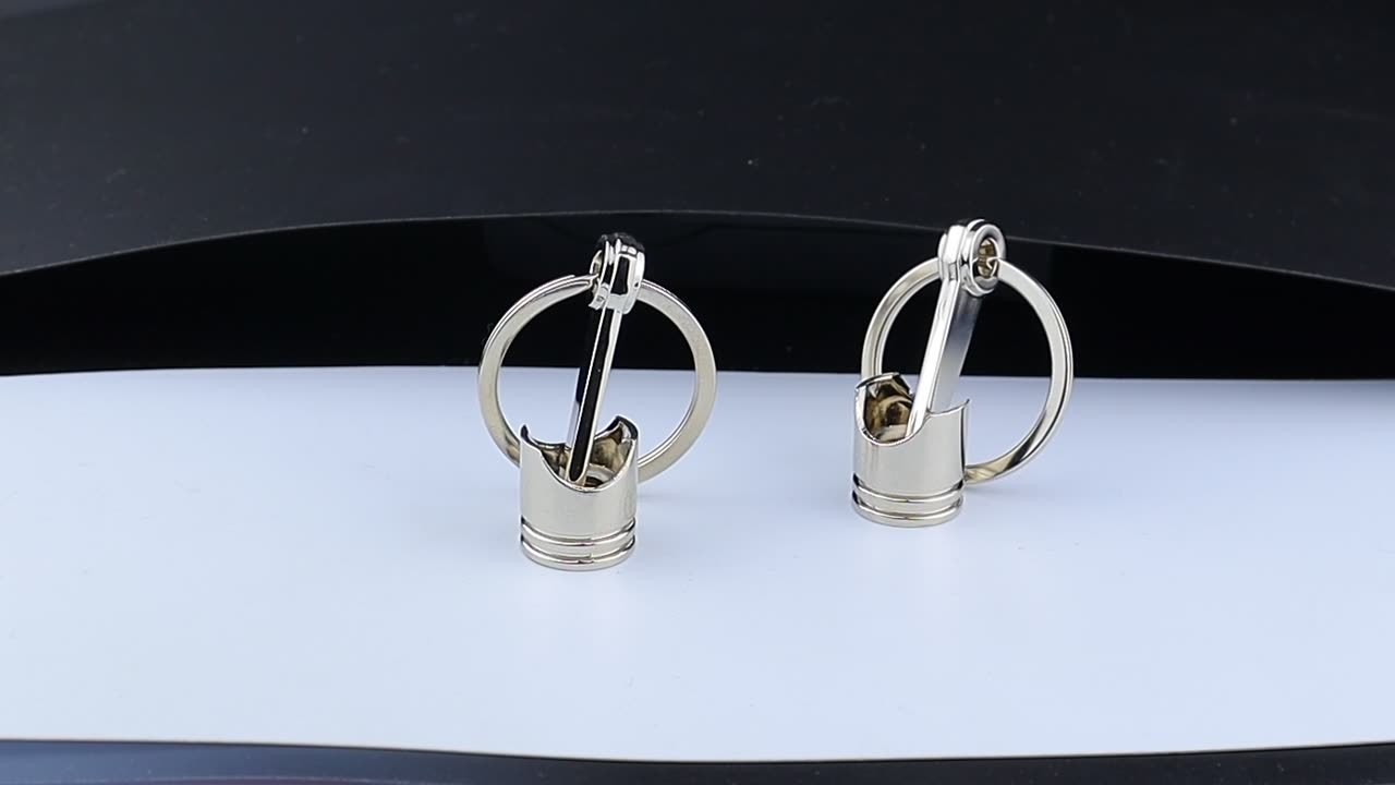 Engine Piston Key Ring Metal Alloy Keychain For Car Enthusiasts Silver Tone Gift For Men And Women Ideal Gift For All