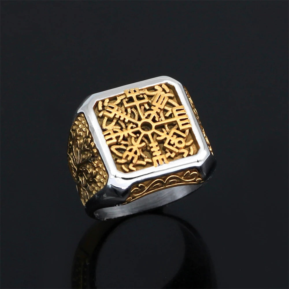 Tree Of Life Ring For Men Polished Titanium Steel In Steel And Gold Colors Size 7 8 9 10 11 12 13 For Everyday Wear