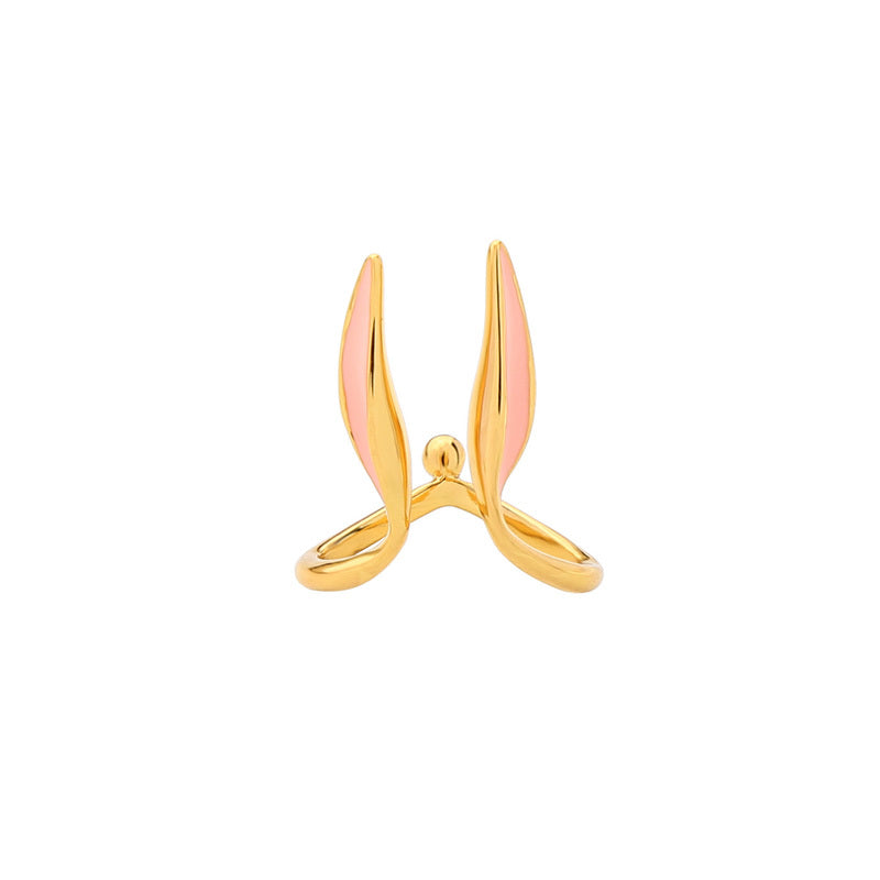 Womens Enamel Drop Oil Rabbit Ear Stud Earrings Animal Zodiac Design Copper Jewelry Gifts For Her Women Zodiac