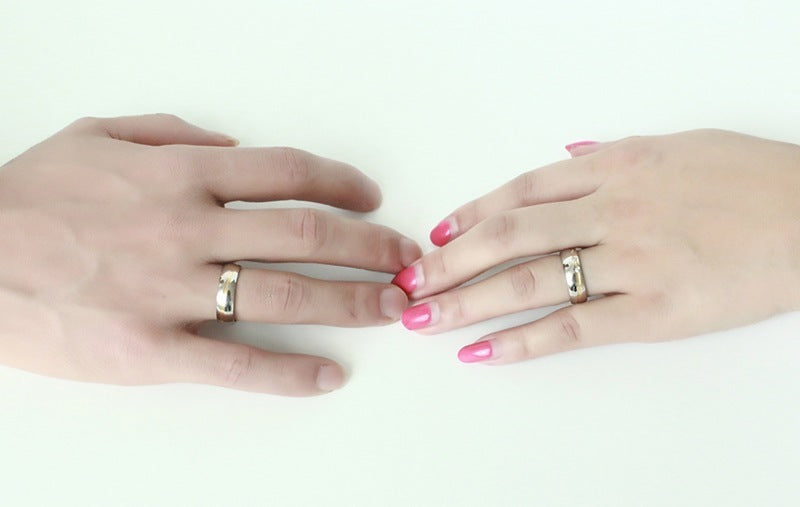 Couple Wedding Rings Stainless Steel Band With CZ Cubic Zirconia 6mm Lovers Promise Anniversary Gift IdeaToday