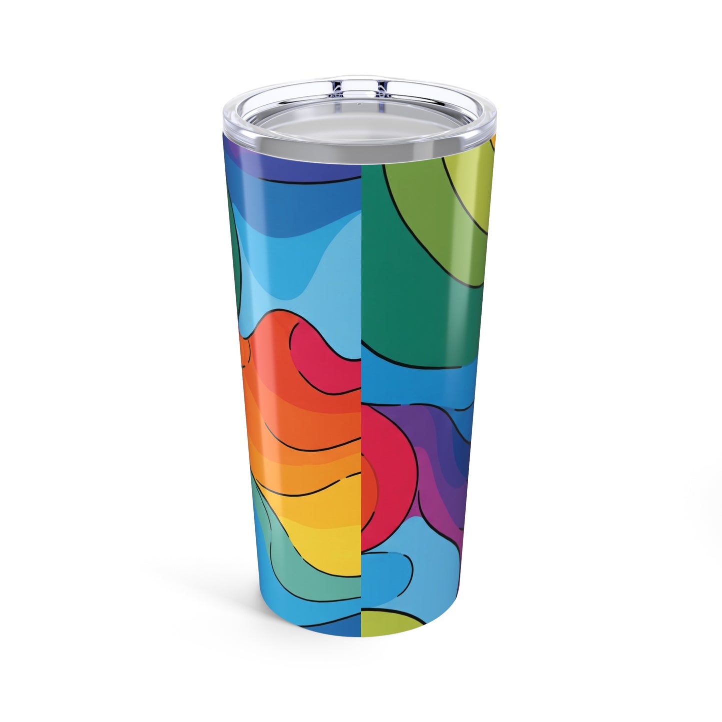 20 Oz Stainless Travel Tumbler With Double Wall Vacuum Insulation Spill Resistant Printed Design For Hot Or Cold