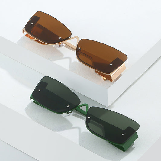 Frameless Sunglasses For Women And Men Lightweight Glasses With Plastic And Metal Frame UV400 Rated Protection