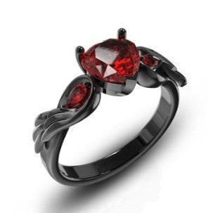 Ruby Red Zirconia Love Ring For Women Sparkling Heart Jewelry Gift Idea Perfect For Everyday Wear Romantic Accessory