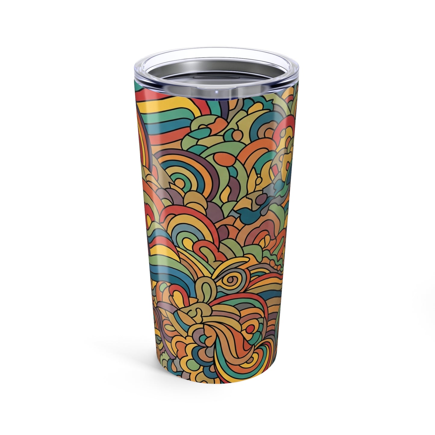 20oz Stainless Steel Tumbler With Printed Design Double Wall Vacuum Insulation Spill Resistant Travel Mug For Hot
