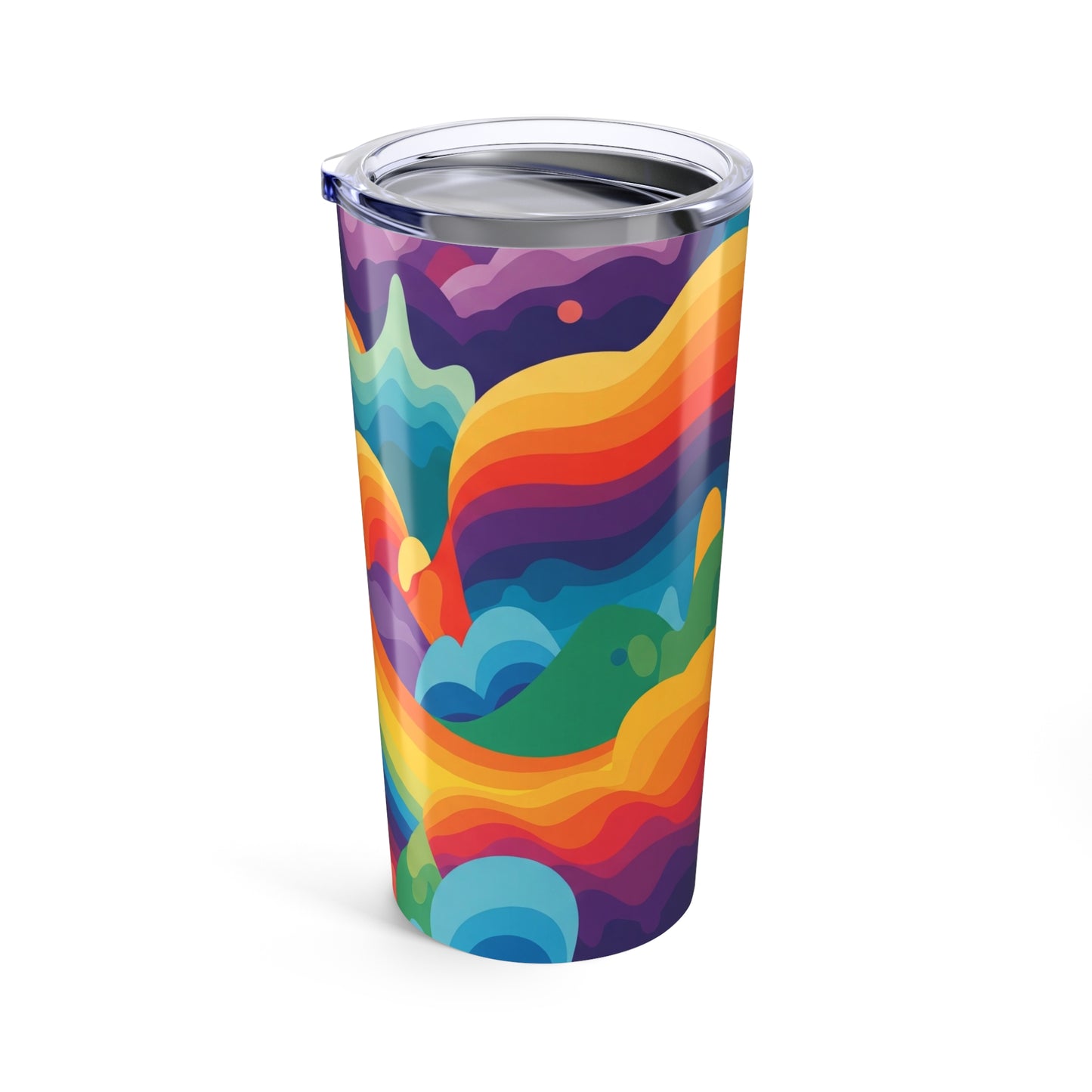 20oz Stainless Steel Tumbler With Printed Artwork Double Wall Vacuum Insulated Leak Proof Spill Resistant Travel
