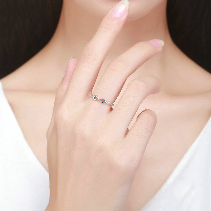 Ladies Bow Ring 925 Silver Bow Design Fashion Ring Jewelry Gift for Women and Girls Face Length 1CM 925 Silver