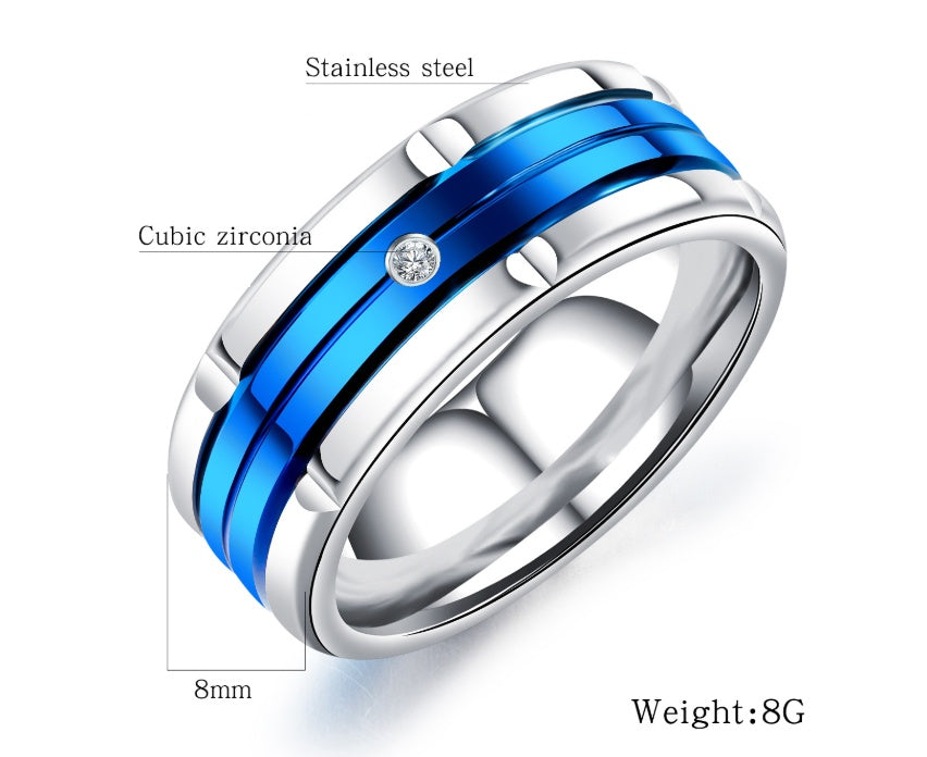 Titanium Steel Ring Geometric Design Electroplated Finish Unisex Fashion Jewelry Durable Accessory European American