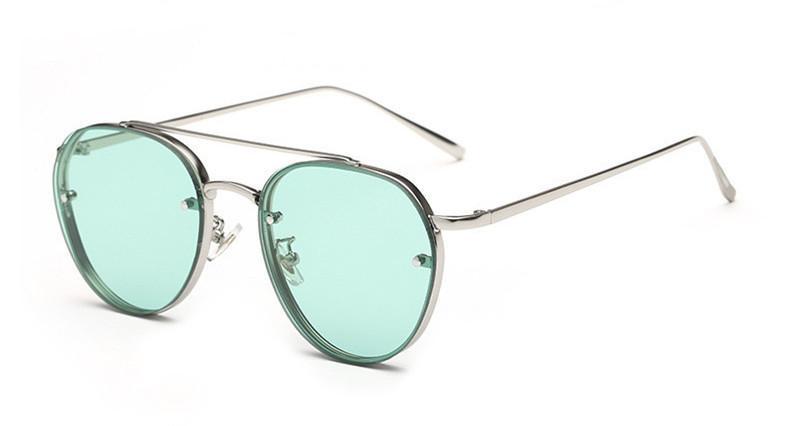 Womens Aviator Sunglasses With Gradient Lens Alloy Frame Ocean Tint Summer Glasses For Round Long Square Oval Faces