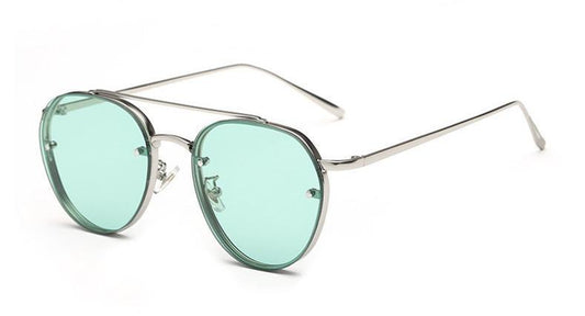 Womens Aviator Sunglasses With Gradient Lens Alloy Frame Ocean Tint Summer Glasses For Round Long Square Oval Faces