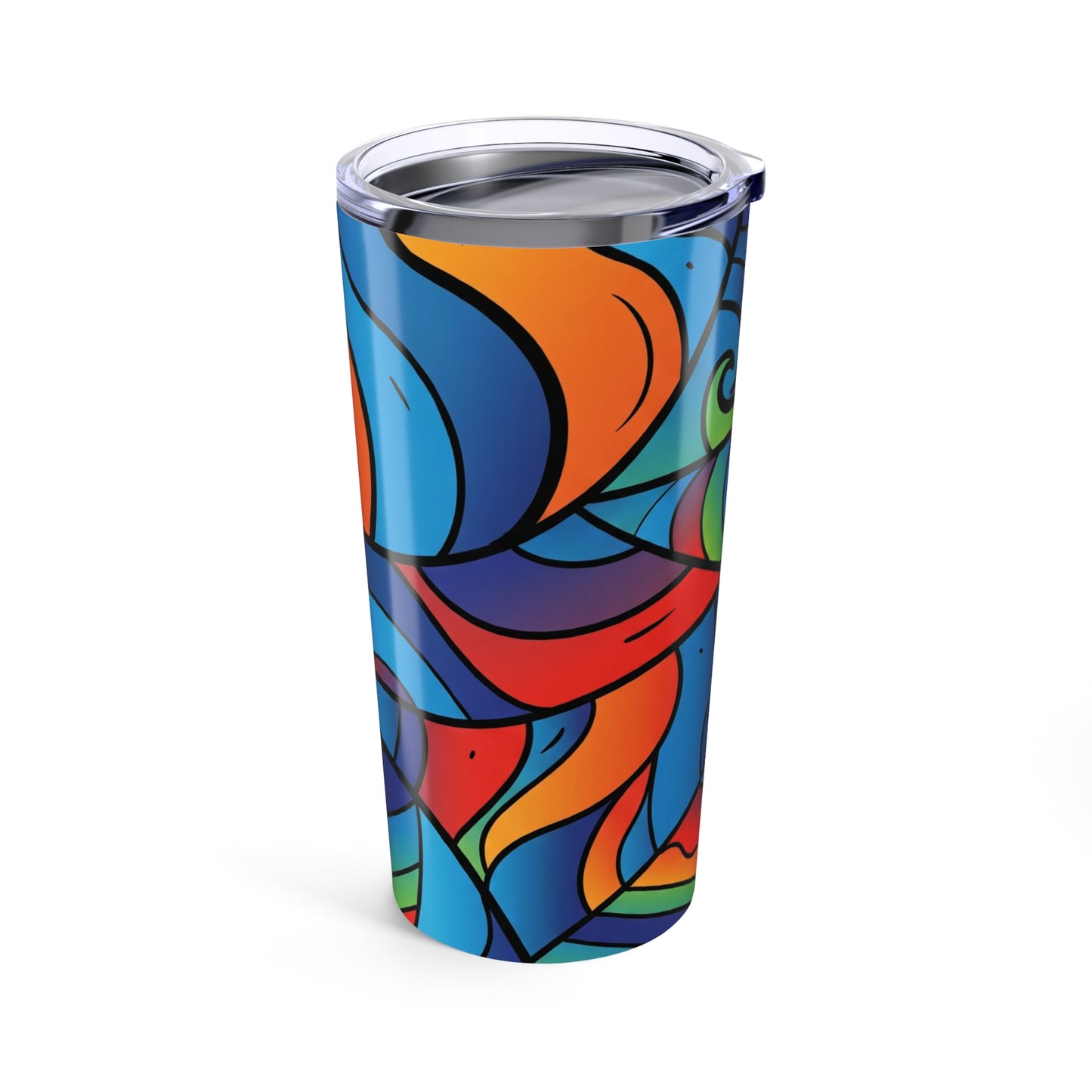 20oz Stainless Steel Tumbler With Printed Graphics Double Wall Vacuum Insulated Leak Proof Hot Cold Travel Coffee