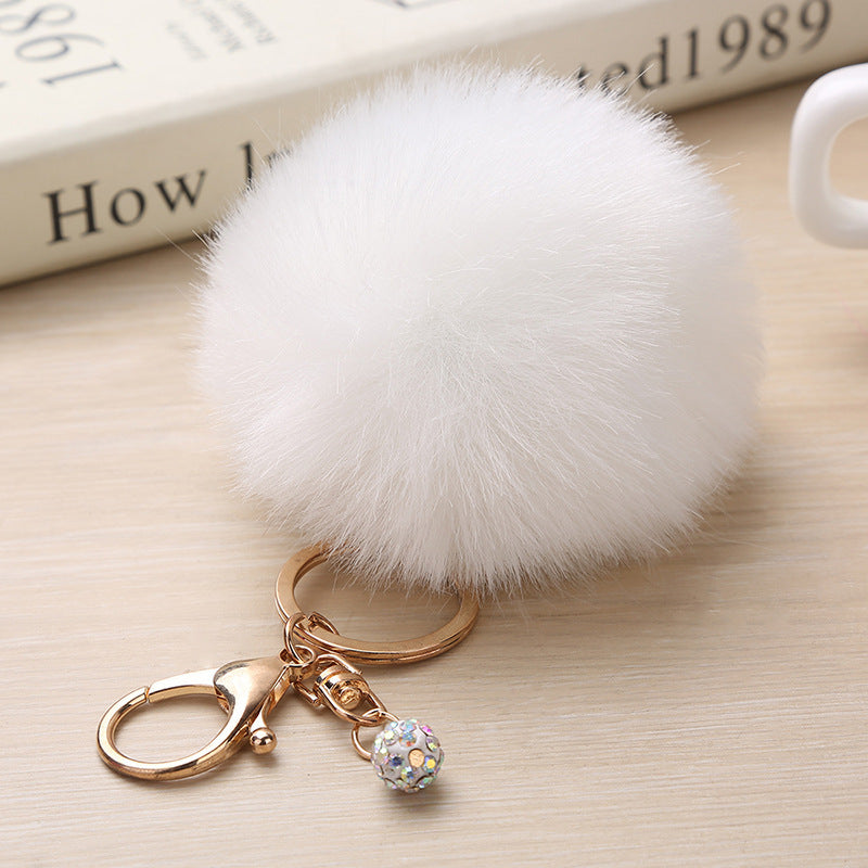 Plush Keychain Pendant Spherical Keyring Accessory 8cm Home Fashion Car Key Chain Festival Gift For Unisex Two Tone