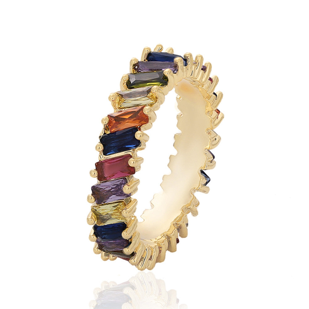 Womens Ring Cubic Zirconia Rhinestone Inlaid Alloy Fashion Jewelry Statement Ring For Women Classic Elegant Accessory