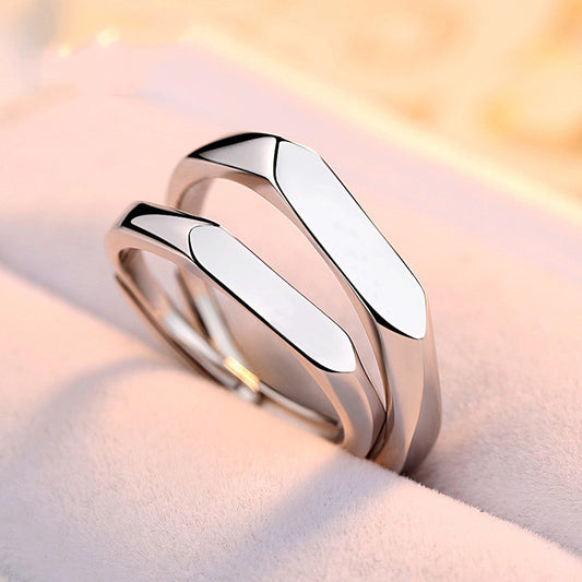Elegant Smooth Simple RingsS925 Silver WithPlatinum Plating KoreanDesign Tarnish Resistant EverydayRings Women