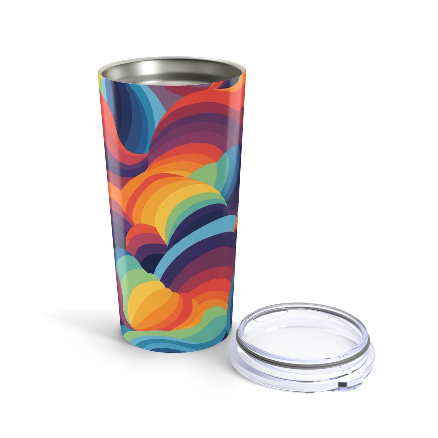 20oz Stainless Steel Tumbler With Printed Design Double Wall Vacuum Insulated Spill Resistant BPA Free Durable