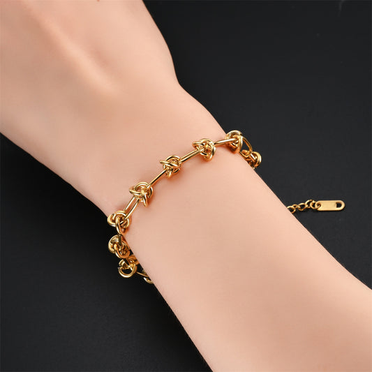 Unisex Stainless Steel Braid Buckle Bracelet Heart Shaped Hollow Out Ethnic Design In Gold Steel Elegant Piece