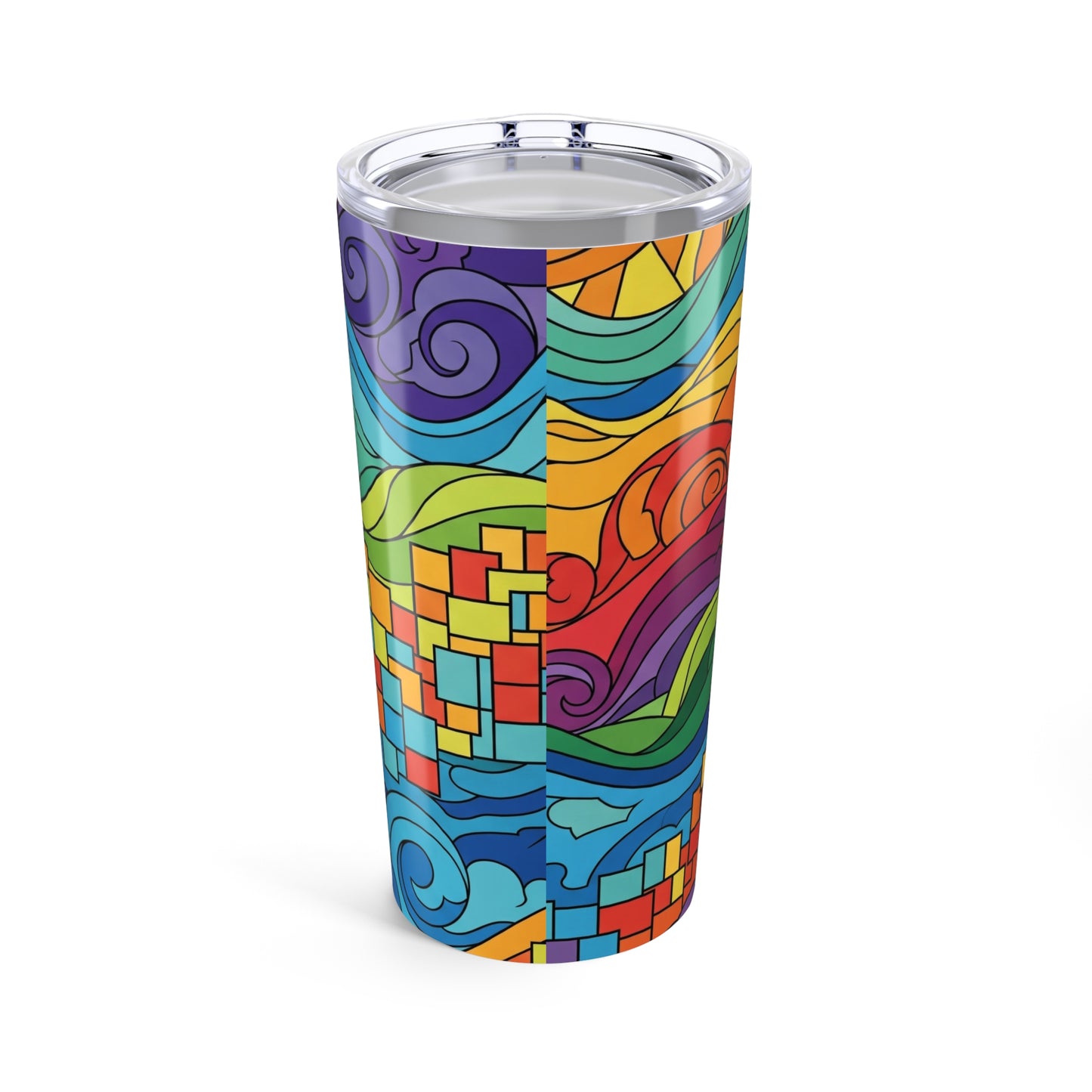 20oz Stainless Steel Tumbler With Vibrant Design Double Wall Vacuum Insulation Leak Proof Lid For Hot Or Cold