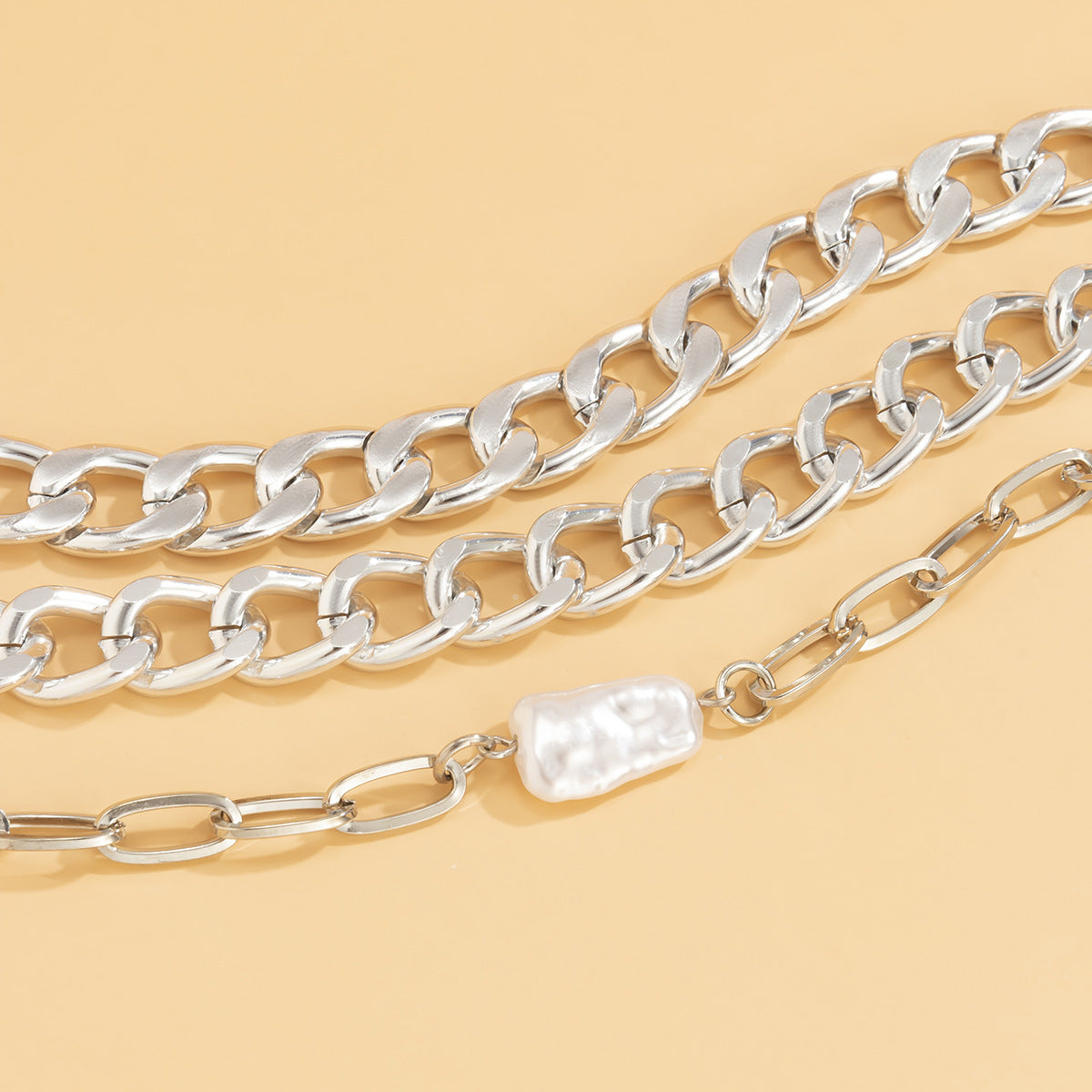 Women Bracelet Set Metal Bangle With Imitation Pearl Charm