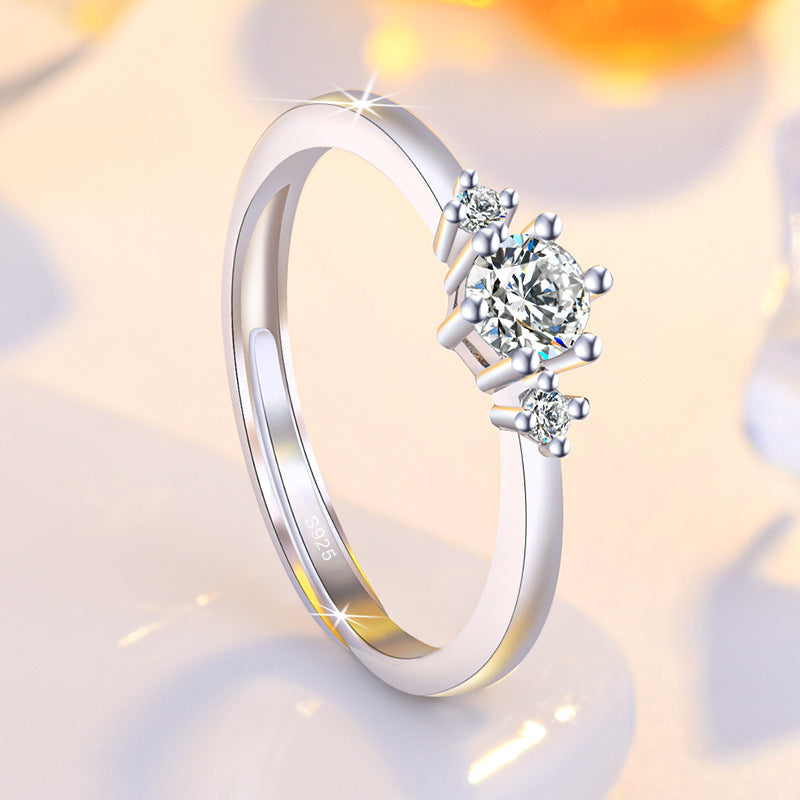 Womens Copper Adjustable Opening Geometrical Ring Electroplated Rose Gold and White Gold Rings Fashion Jewelry