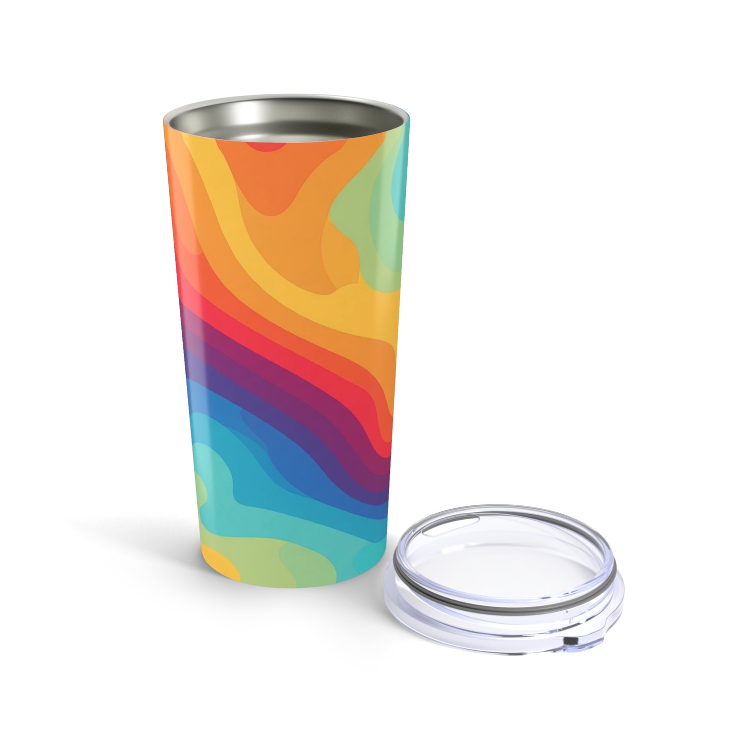 20oz Stainless Steel Travel Mug With Printed Artwork Double Wall Vacuum Insulated For Hot And Cold Drinks Leak