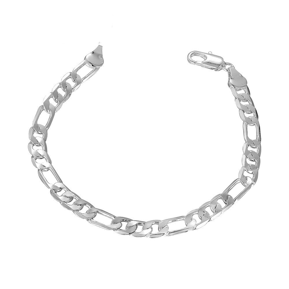 Unisex Silver Plated Copper Geometric Bracelet 4mm Wide Jewelry For Women And Men Individually Packed Gift Ready