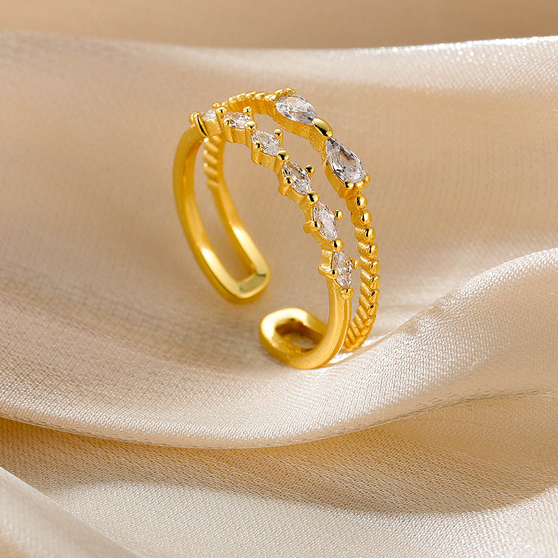 Elegant Bow Ring Adjustable Opening Band Korean Design Silver Bowknot Jewelry For Women Girls Party Gift Trend