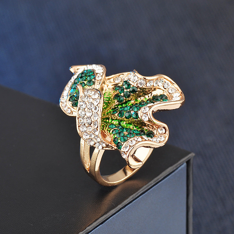Flower Diamond Ring Gold Plated Gemstone Jewelry Daily Wear