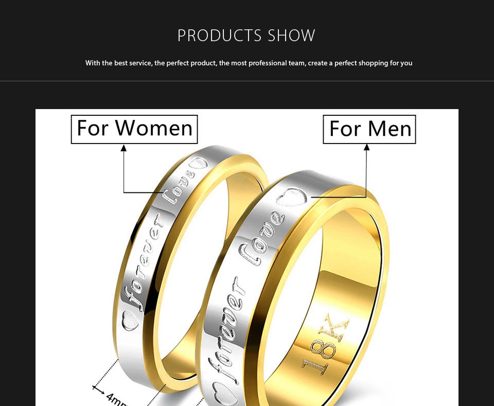 Stainless Steel Couple Ring Set For Men And Women Wedding Engagement Band Durable Anniversary Gift For Couples
